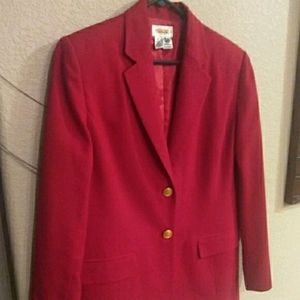 Talbots Wool blazer RED gold buttons